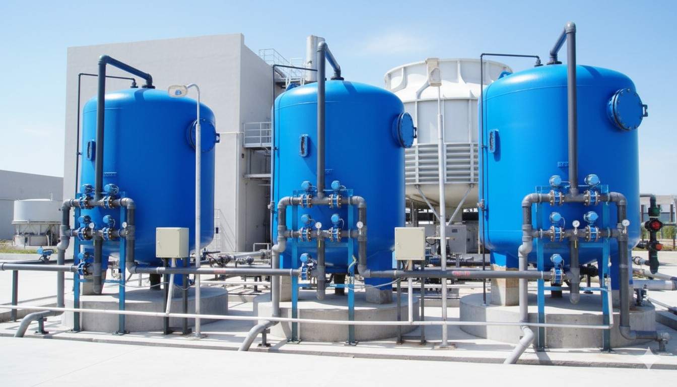 High-rate multimedia filtration system with automatic backwash timer for UAE