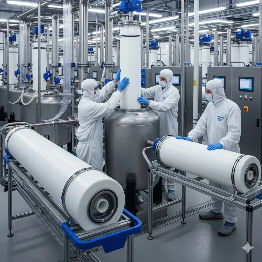 Industrial RO membrane installation in Dubai