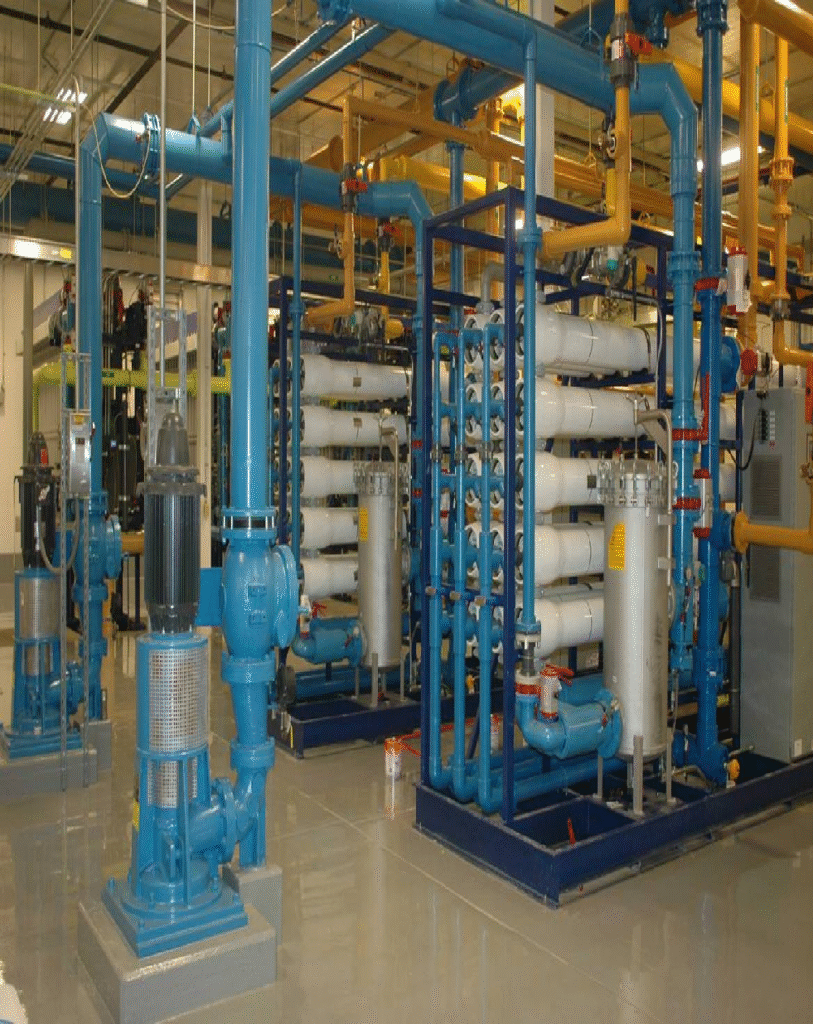 Brackish RO plant installation in Dubai industrial facility