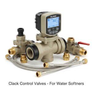 Water softener clack control valves